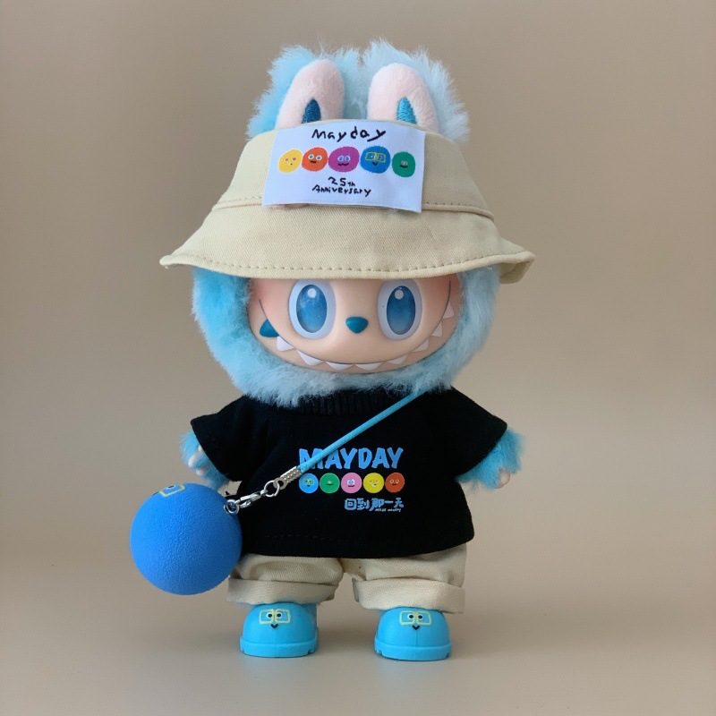 新款五月天周边应援物料同款娃衣17cm labubu娃衣套装帽五球挂件 - 图0