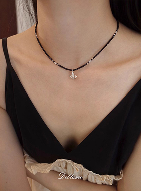 进口纯银雪花项链女新款