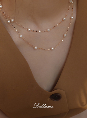 dellamo法式满天星珍珠项链