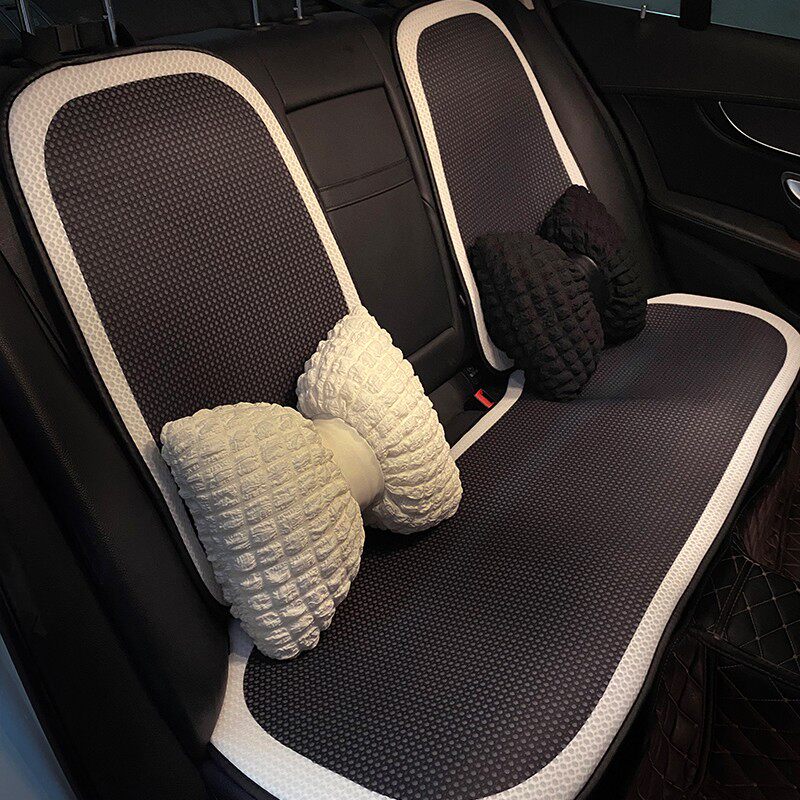汽车坐垫夏季冰丝车垫四季通用网红小蛮腰后排单片车座垫三件套女