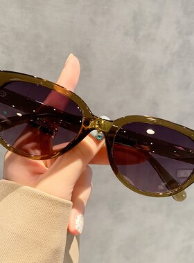 速发2墨25黑框0镜猫眼偏光太镜防紫外海防晒复古情侣旅行线边