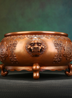 速发缸居紫铜聚宝盆摆件招财米实钱罐开业新家心乔迁礼品客厅装饰