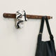 Black walnut solid wood coat hook without punching coat rack