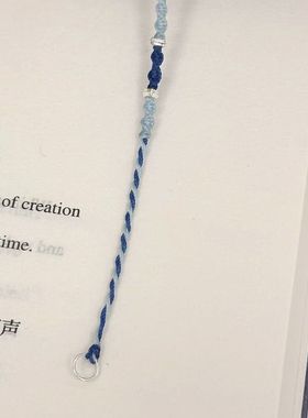 克莱因蓝蝴蝶手绳手工diy材料包编织手链简约手绳饰品闺蜜礼物