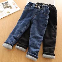 Girls Three Layers Thickened Cotton Pants Winter Add cotton CUHK Childrens warm Ocean Gas 100 Lap Jeans One Over Winter