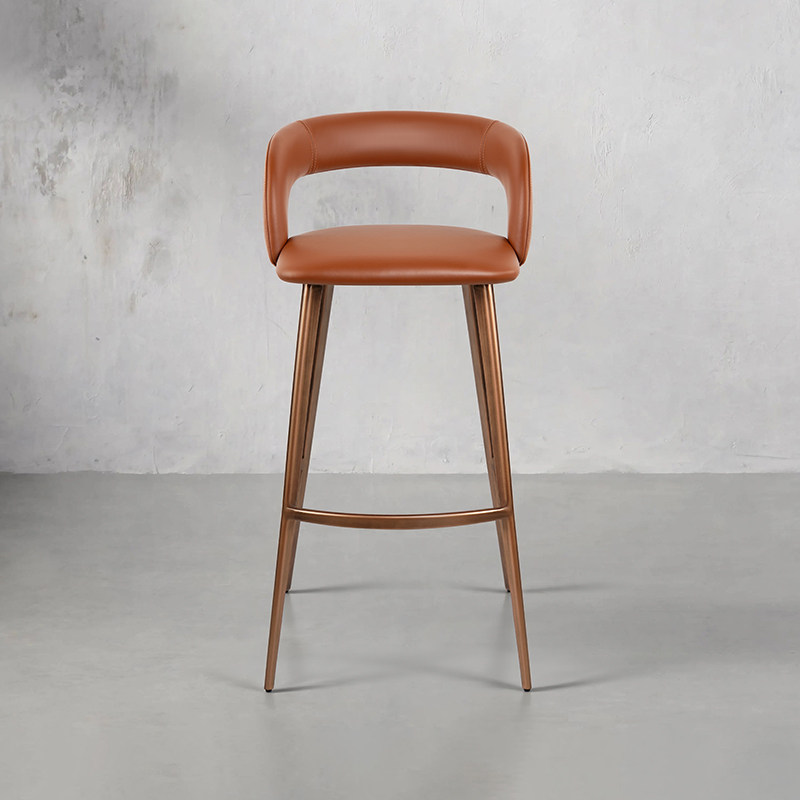 高脚凳吧台椅进口头层牛皮吧椅家用轻奢岛台椅现代简约高凳子7331,淘宝优惠券,粉丝福利购,淘宝优惠卷