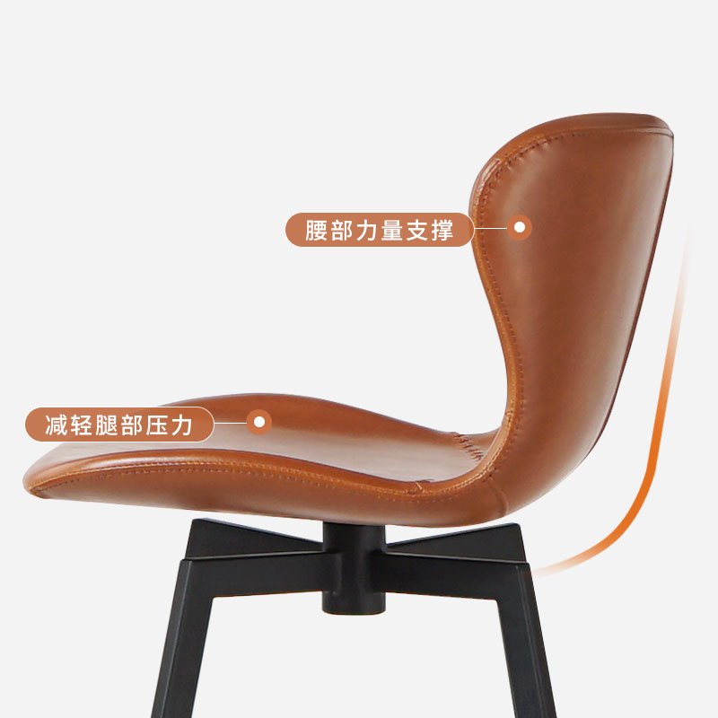 吧台椅凳子现代简约可旋转创意固定靠背岛台高脚凳椅子轻奢设计师 - 图2