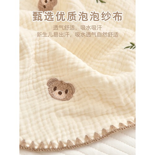 全棉纯棉新生婴儿包巾纯棉产房襁褓纱布裹巾包被初生宝宝外出抱被 - 图1