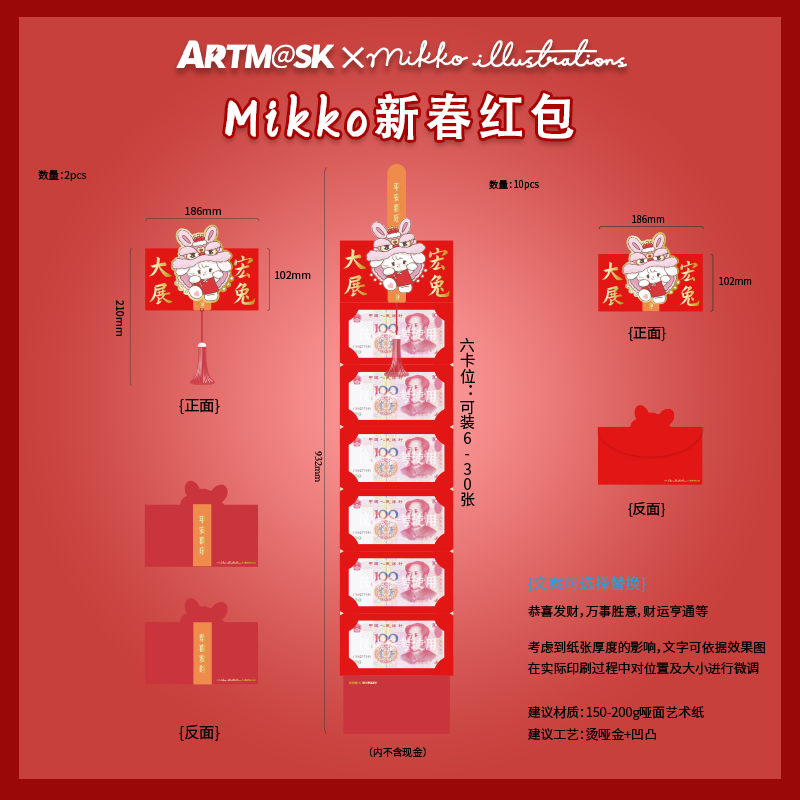 mikko联名2023新年礼盒对联，春联福字压岁红包封兔年（mikko联名2023新年礼盒对联）-第1张图片-提都小院