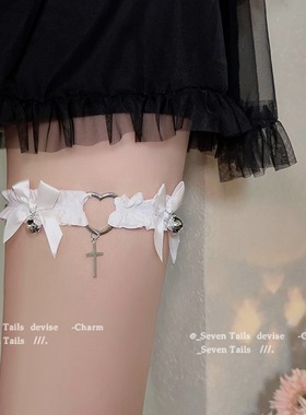 性感爱心形腿环大腿链2023新款圣诞节锁骨链choker项圈女辣妹颈链