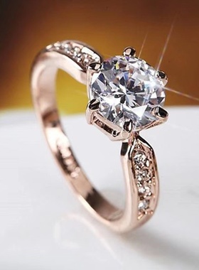 1克拉仿真莫桑钻戒指情侣对戒