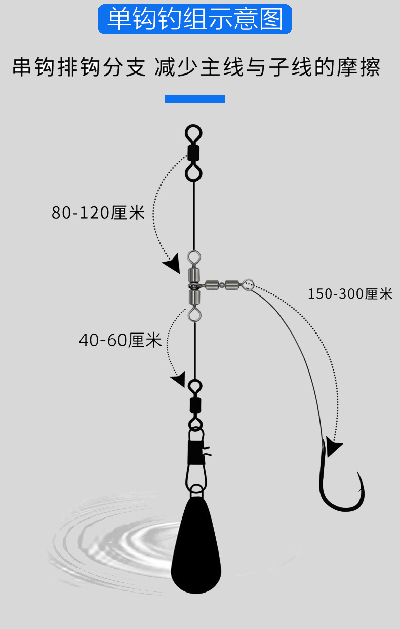 美式高速亲子转环三叉8八字环T型分线器串钩排钩路亚连接器海钓鱼 - 图2