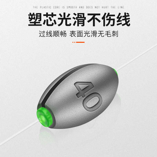 橄榄日式开口铅坠筏钓跑铅通心坠路亚空心坠套装逗钓远投钓鱼配件 - 图2