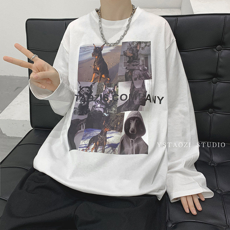 欧美长袖t恤男ins潮牌潮流卫衣 纯饰服饰T恤