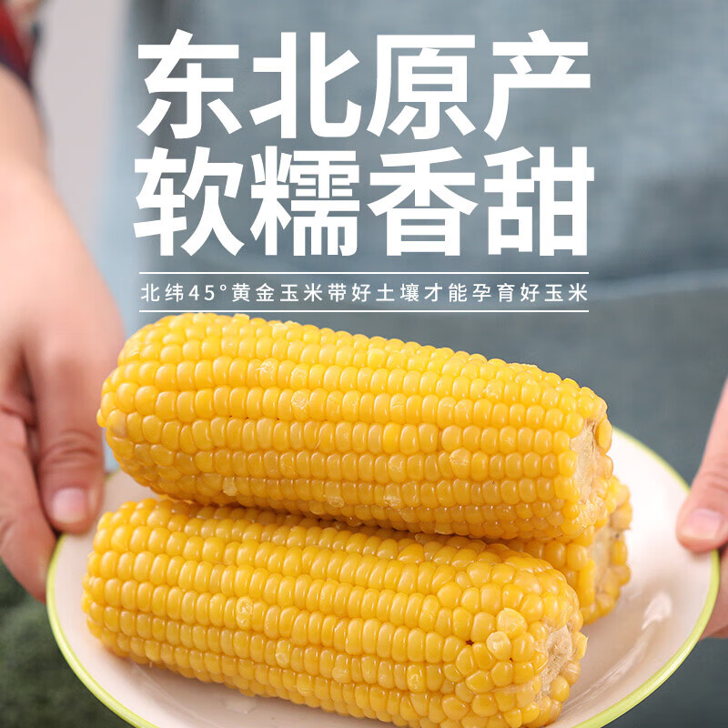 东北农嫂黄玉米新鲜甜糯玉米棒粘黏苞米真空包非即食粗粮代餐-图0