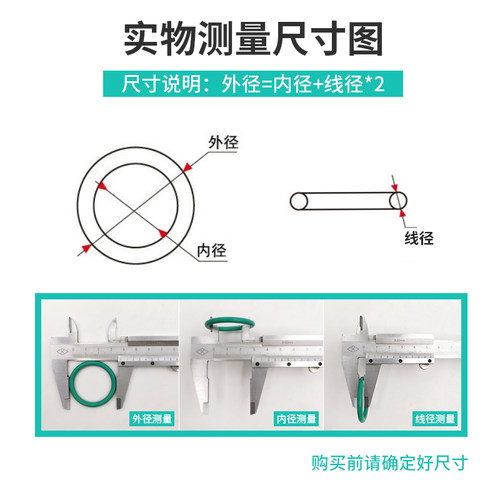 高温氟胶O型圈o35/36/37/38/40/42/44/45/46/48/50/52/55/58/60*5 - 图2