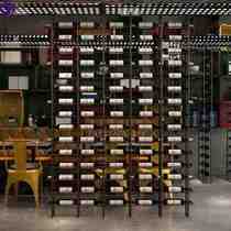 Iron Art Wine Rack Industrial Style Bar Decoration Screen Music Dining Hall Cassette Partition Wine Red Wine Shelf