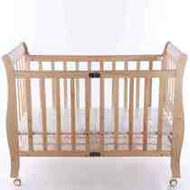 Crib Boy Cot Wood Bed Juvenile Bed Q Large Mosquito Net Brown Cushion Folding Bed With Guardrails Original Wood Color Rocking Bed Free