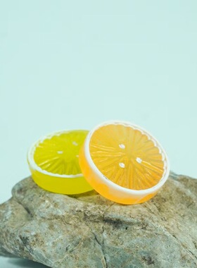 仿真小食玩夜光橘子柠檬造景摆件