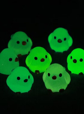 圆眼呆萌鸟仿真树脂夜光装饰摆件