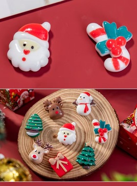 可爱圣诞老人雪人树脂小配件摆件