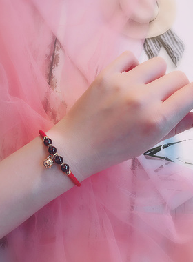 本命年红绳手链女铃铛小众礼物