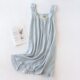 Summer ບາງໆຝ້າຍບໍລິສຸດຟອງຝ້າຍ gauze sleeveless ຍາວ skirt vest dress ສີແຂງ pullover ງ່າຍດາຍ pajamas ວ່າງເຮືອນ nightgown