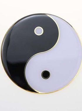 8CM黄铜黑白黑绿红绿红黑黄黑兰红蓝黑蓝绿双色太极八卦补角牌