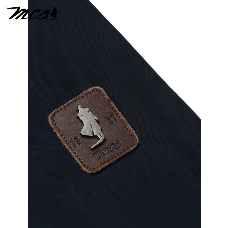 MCS男装源自万宝路秋季美式休闲潮流连帽夹克复古时尚高级感外套 - 图3