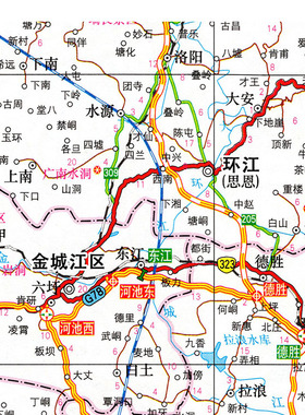 2026新款 河池市地图 墙贴 行政区划图 合肥地图 交通海报地图