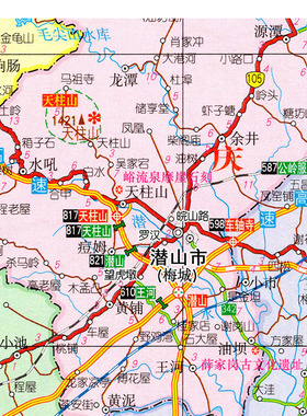 2026新款 安庆市地图 墙贴 行政区划图 安庆地图 交通海报地图