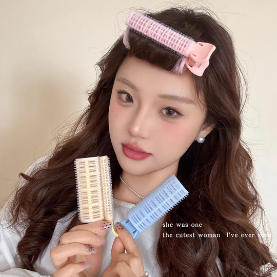 Colorful air bangs curling wand for women with high skull and fluffy artifact natural 2025 new bangs clip lazy hair accessories