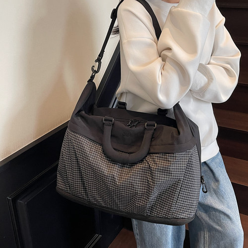 慵懒风轻便牛津布旅行大包出门套拉杆包健身可扩容干湿分离行李包 - 图2