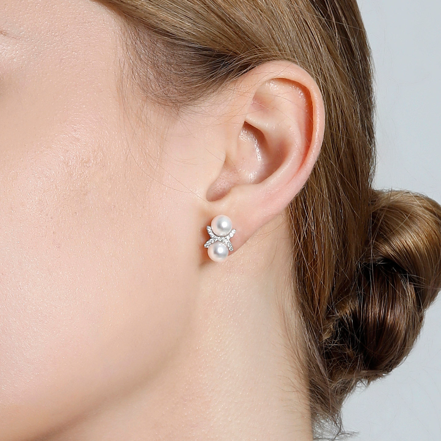 GiO珠宝 18K金Akoya海水珍珠耳钉钻石耳饰女精致轻奢双珠耳环,淘宝优惠券,粉丝福利购,淘宝优惠卷