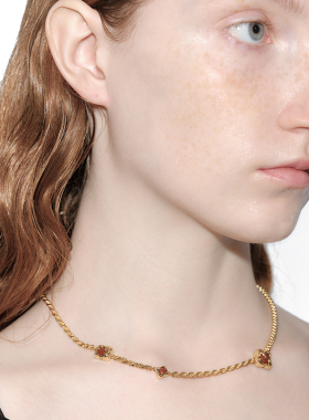 OINICIO初印925纯银暗红玛瑙项链