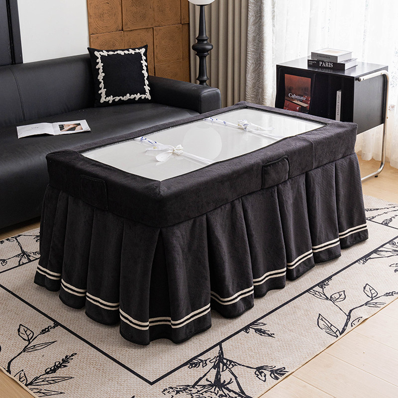 中古风黑色长方形烤火炉桌子罩套加厚茶几电炉罩电暖桌火炉套冬季,淘宝优惠券,粉丝福利购,淘宝优惠卷