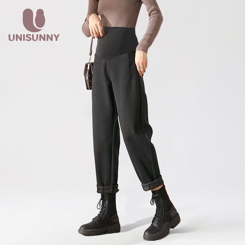 unisunny孕妇裤子秋冬外穿打底裤 unisunny孕妇直筒裤