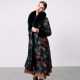 Ma Tiannu contrasting color printed fur collar sable coat