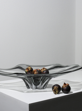 样板间轻奢玻璃果盘客厅收纳托盘