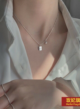 银十字链女轻奢女生S925铃铛项链