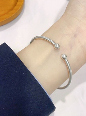 简约甜美在逃公主蝴蝶结纯银手镯