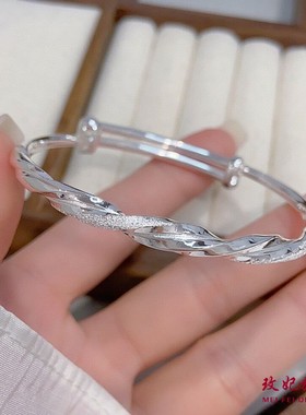 莫比乌斯纯银手镯女个性时尚网红