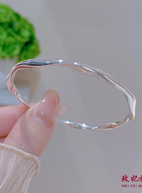 莫比乌斯环纯银手镯女个性时尚