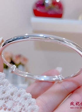光面纯银手镯女时尚气质轻奢网红
