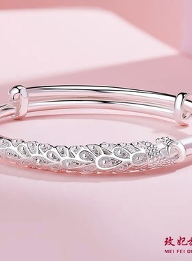 孔雀纯银手镯女气质网红高级感