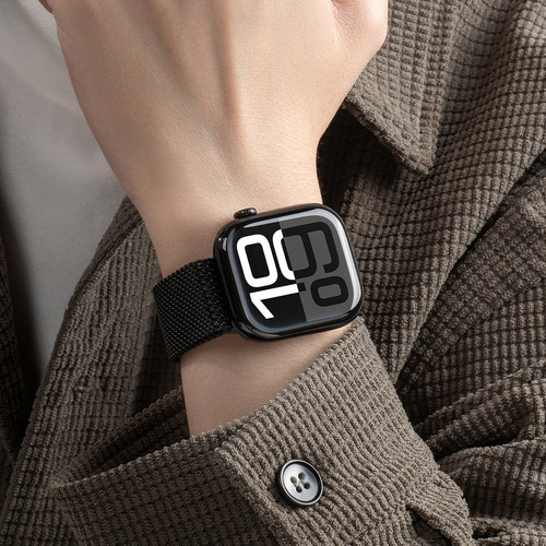 匠戴适用苹果S11手表iwatchs10表带Applewatch9米兰尼斯金属SE3磁吸S8高级S7男腕带智能ultra3女S6运动S5透气 - 图3