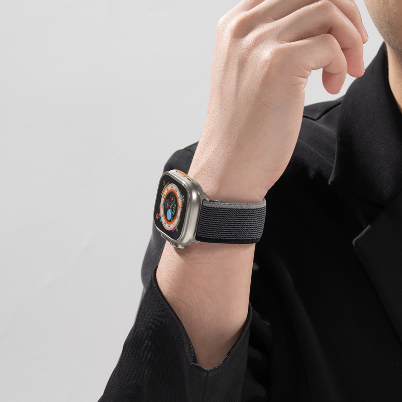 适用applewatch ultra2表带iwatch8苹果S9手表S8野径9代回环S7尼龙7编织SE男女6高级感运动新款智能49mm创意 - 图2