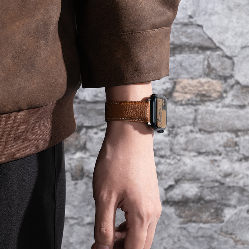 匠戴适用苹果S10手表S11表带iwatch10表带S8新款applewatch表带9高级感S7磁吸ultra/se手表带8智能男真皮夏季,淘宝优惠券,粉丝福利购,淘宝优惠卷