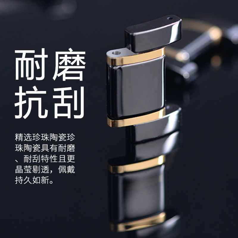 适用苹果apple watch 5陶瓷表带苹果手表s7/8代iwatch7/2/3/4代通用38/42/40/44表带男女潮series5/6配件腕带-图1