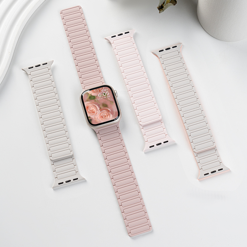匠戴张婧仪同款适用iwatch9表带S9苹果S8手表applewatch8磁吸S10硅胶S8夏季Ultra男SE2高级S7腕带10女S6创意7 - 图3
